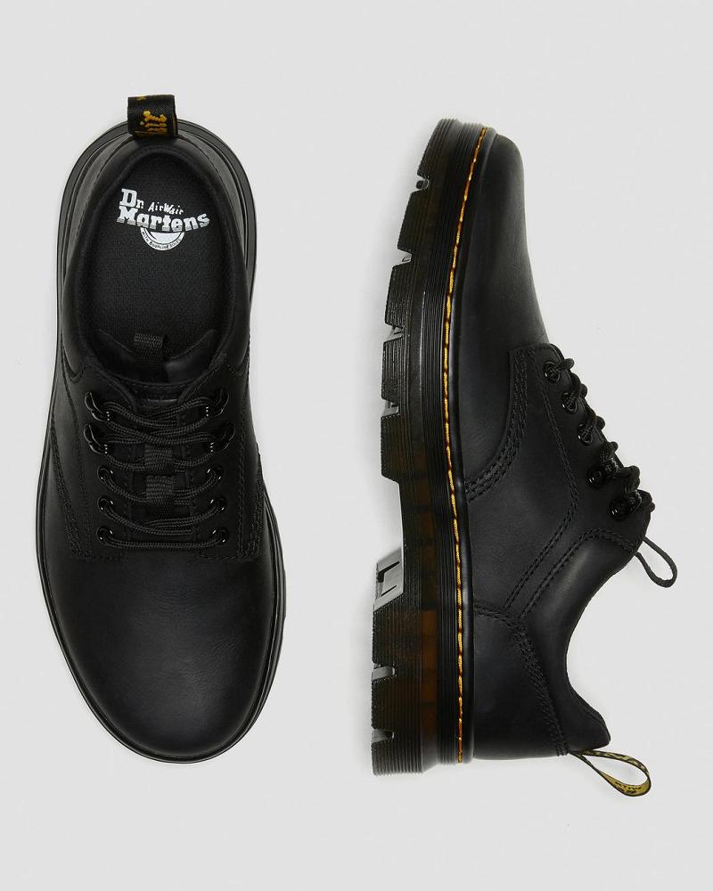 Men's Dr Martens Reeder Wyoming Leather Casual Shoes Black | AU 478EBC